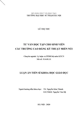 Tư Vấn Học Tập Cho Sinh Viên Cao Đẳng Kỹ Thuật Miền Núi