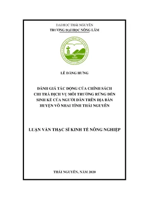 Tác động của chính sách chi trả dịch vụ môi trường rừng 