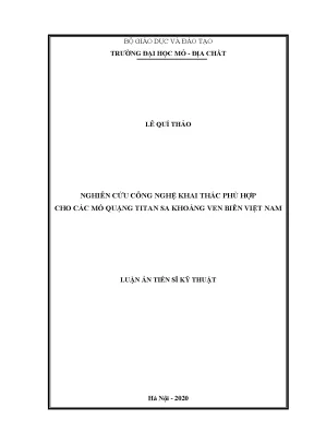 Nghiên cứu công nghệ khai thác quặng titan sa khoáng ven 