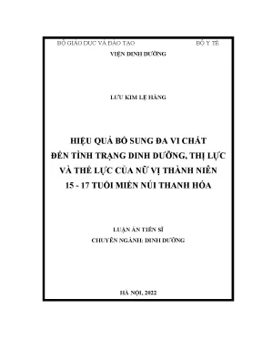 Tác động của đa vi chất đến dinh dưỡng và thể lực nữ vị 