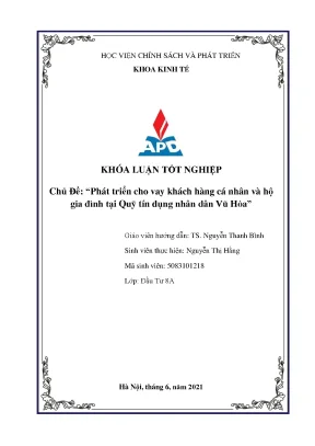 Phát triển cho vay cá nhân và hộ gia đình tại quỹ tín 