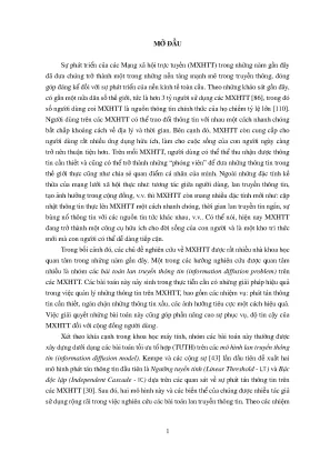 Bài Toán Tối Ưu Trên Mạng Xã Hội