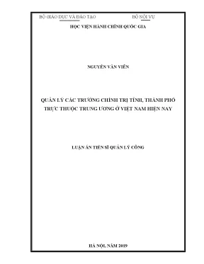 Quản lý trường chính trị tỉnh thành phố ở Việt Nam: Thực