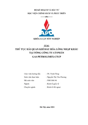 Thủ Tục Hải Quan Nhập Khẩu Khí Dầu Mỏ Hóa Lỏng Tại 