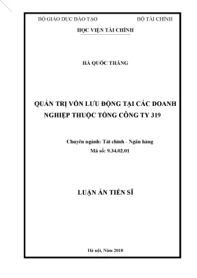 Quản trị vốn lưu động hiệu quả tại doanh nghiệp Tổng
