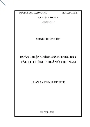 Chính sách thúc đẩy đầu tư chứng khoán tại Việt Nam