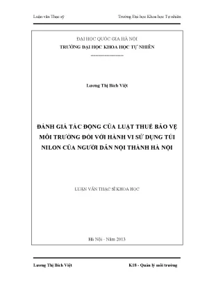 Tác động của luật thuế bảo vệ môi trường đến việc sử 