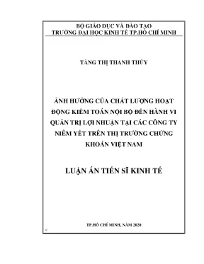 Ảnh hưởng của kiểm toán nội bộ đến quản trị lợi nhuận