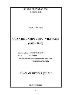 Nghiên cứu quan hệ Campuchia - Việt Nam giai đoạn 1993-2010