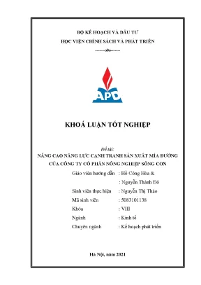 Nâng cao năng lực cạnh tranh sản xuất mía đường tại Công