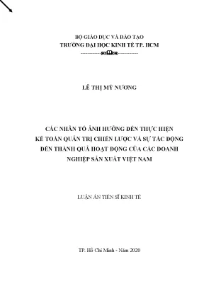 Nhân tố ảnh hưởng đến kế toán quản trị chiến lược và