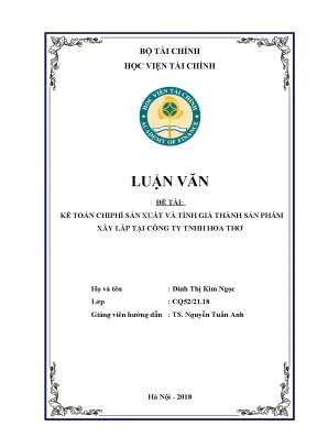 Phân Tích Chi Phí Sản Xuất và Tính Giá Thành Sản Phẩm