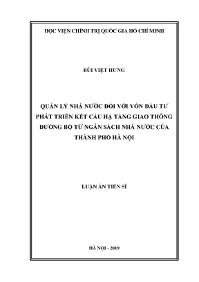 Quản lý vốn đầu tư phát triển hạ tầng giao thông tại Hà Nội