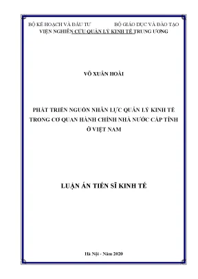 Phát triển nguồn nhân lực quản lý kinh tế tại cơ quan