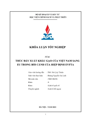 Thúc đẩy xuất khẩu gạo Việt Nam sang EU qua hiệp định EVFTA