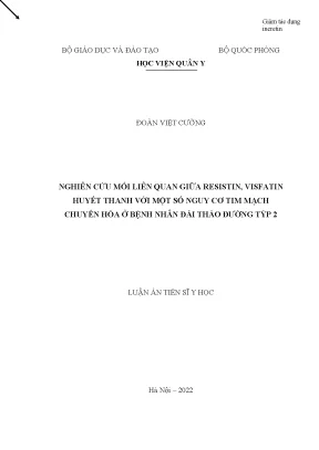 Mối Liên Quan Giữa Resistin, Visfatin và Nguy Cơ Tim 