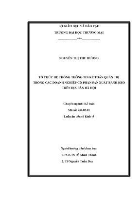 Tổ Chức Hệ Thống Thông Tin Kế Toán Quản Trị Trong Doanh