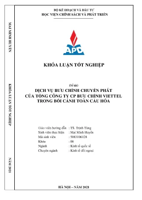 Nghiên cứu dịch vụ bưu chính Viettel trong bối cảnh toàn 