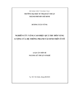 Nâng cao hiệu quả thu hồi năng lượng từ hệ thống phanh 