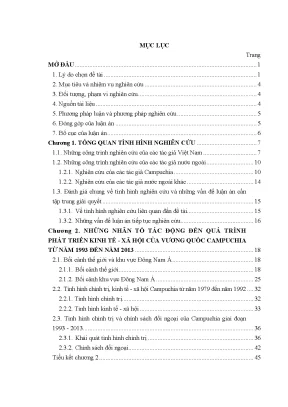 Phát triển kinh tế xã hội Campuchia (1993-2013): Những 