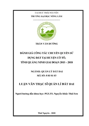 Đánh giá chuyển quyền sử dụng đất tại huyện Cô Tô, Quảng 