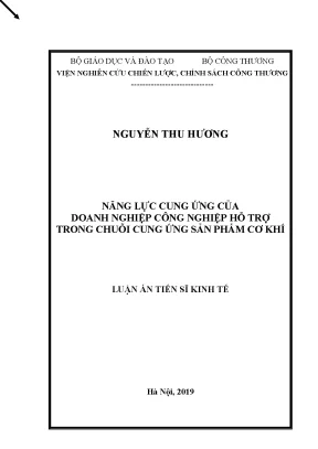 Năng lực cung ứng của doanh nghiệp công nghiệp hỗ trợ 