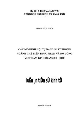 Mô Hình Hội Tụ Năng Suất Ngành Chế Biến Thực Phẩm và Đồ 