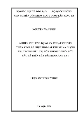 Nghiên cứu phục hồi chức năng khớp khuỷu và vai bằng kỹ 