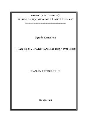 Quan hệ Mỹ - Pakistan giai đoạn 1991-2008: Phân tích và 