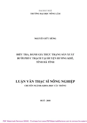 Đánh giá sản xuất bưởi Phúc Trạch tại Hương Khê, Hà Tĩnh