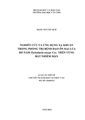 Nghiên cứu xạ khuẩn trong phòng trị bệnh đạo ôn lúa do 