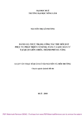 Đánh giá thu hồi đất cho phát triển hạ tầng và khu dân