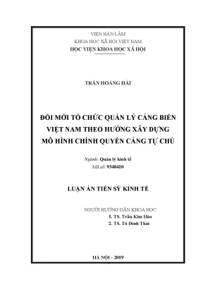 Đổi mới quản lý cảng biển Việt Nam theo mô hình chính