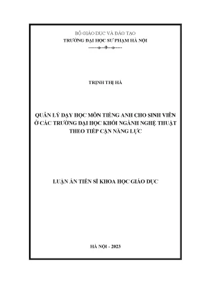 Quản lý dạy học tiếng Anh cho sinh viên nghệ thuật: Tiếp