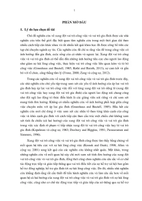 Ảnh hưởng của xung đột vai trò công việc và gia đình đến 
