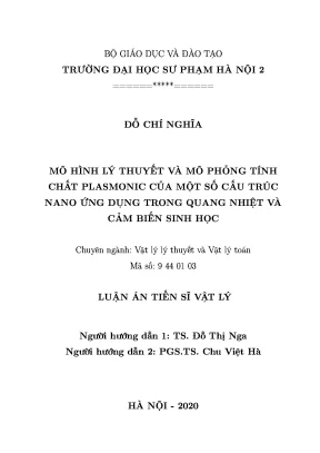 Mô phỏng plasmonic trong cấu trúc nano cho quang nhiệt 