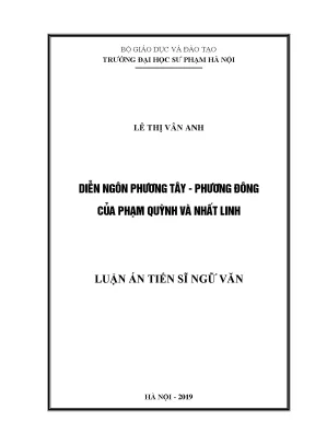 Diễn ngôn Phương Tây và Phương Đông trong Luận án Tiến 