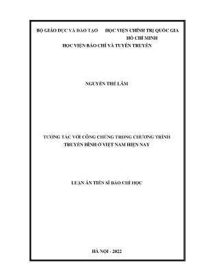 Tương Tác Công Chúng Trong Truyền Hình Việt Nam: Xu 