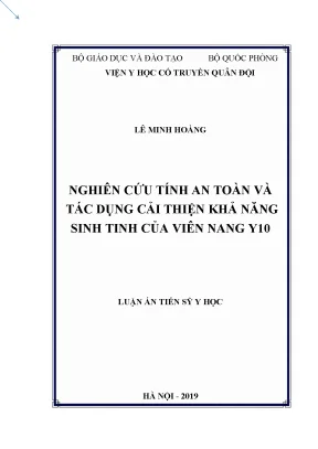 Nghiên cứu an toàn và hiệu quả của viên nang Y10 trong 