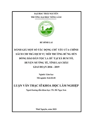 Tác động của chính sách chi trả dịch vụ môi trường rừng 