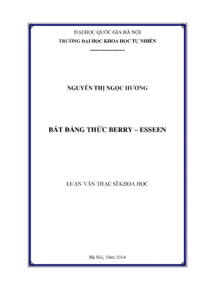 Nghiên cứu bất đẳng thức Berry-Esseen trong luận văn thạc sĩ