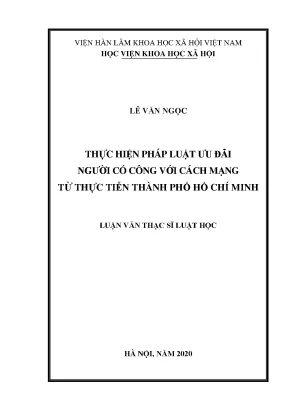 Nghiên cứu pháp luật ưu đãi người có công tại TP.HCM