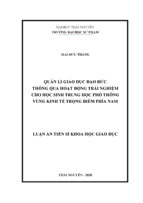 Quản lý giáo dục đạo đức cho học sinh trung học qua trải 