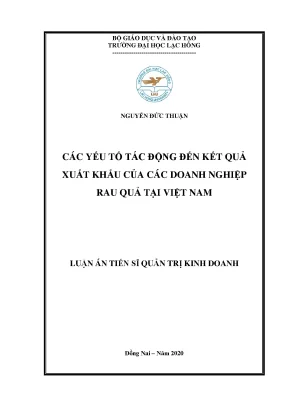 Yếu tố ảnh hưởng đến xuất khẩu rau quả Việt Nam