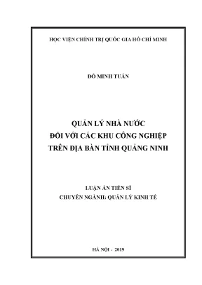Quản lý nhà nước tại các khu công nghiệp tỉnh Quảng Ninh