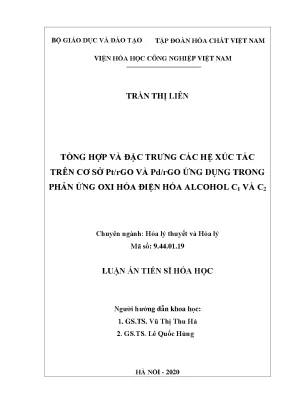 Nghiên cứu hệ xúc tác RGO và PD RGO trong phản ứng oxi 