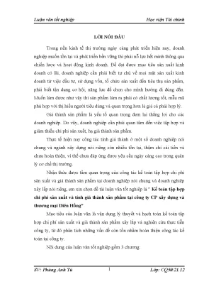 Chi phí sản xuất và giá thành sản phẩm tại công ty CP