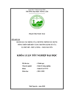 Tác động của chương trình xây dựng nông thôn mới đến