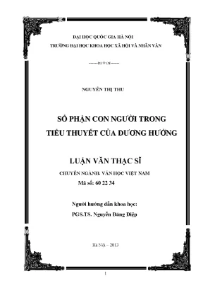 Số phận con người trong tiểu thuyết Dương Hướng