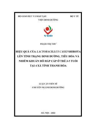 Tác động của Lactobacillus casei Shirota đến dinh dưỡng 
